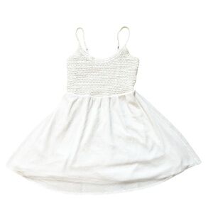 White Garage Dress Crochet Bodice Cami Dress Size Small Flowy Boho Vacation